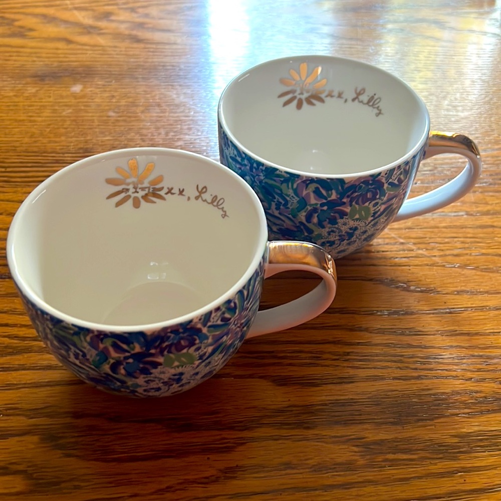 Lilly Pulitzer pair coffee mugs NWOT